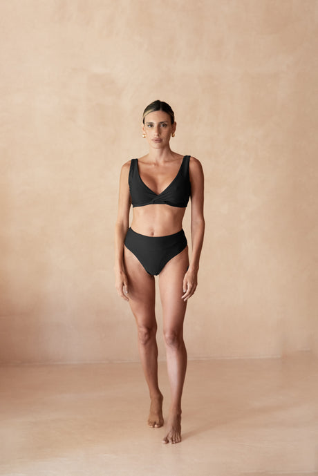 Cross-Front Bralette Top - Nero - The Thirties by gk