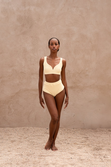 High-Waisted Bottom in Waffle - Limone - The Thirties by gk