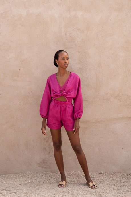 Tie Front Linen Top - Rio // PRE-ORDER - The Thirties by gk
