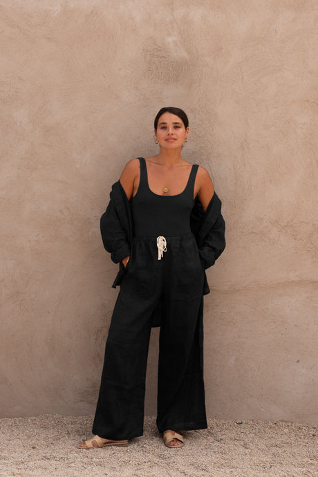 Linen Pants - Nero - The Thirties by gk