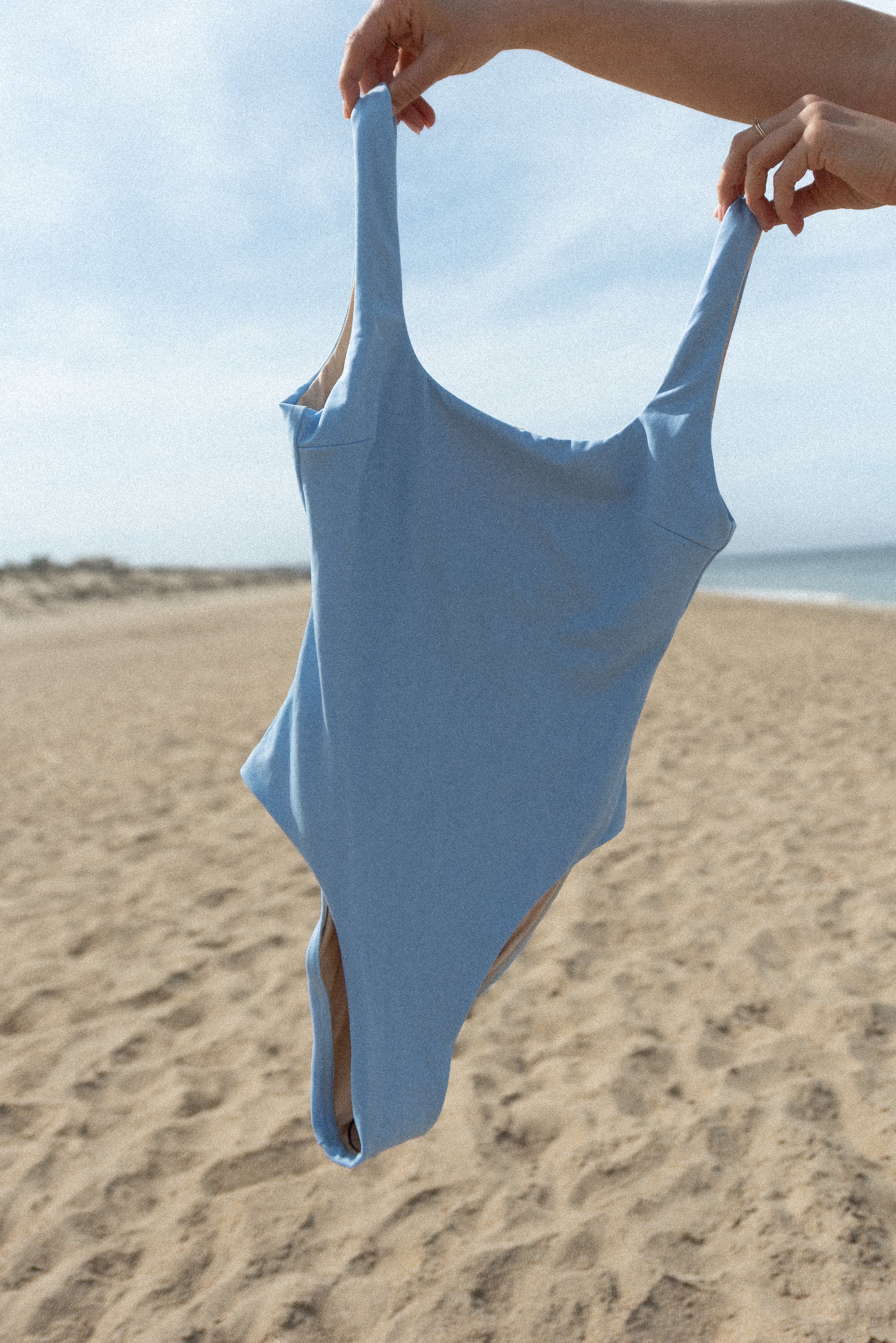 Amalfi blue Open-Back One-Piece Swimsuit - Fully Lined | The Thirties