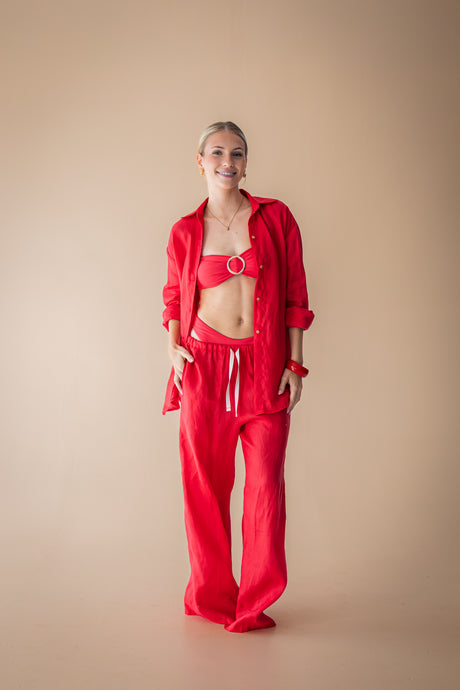 Linen Pants - Hibiscus - The Thirties by gk