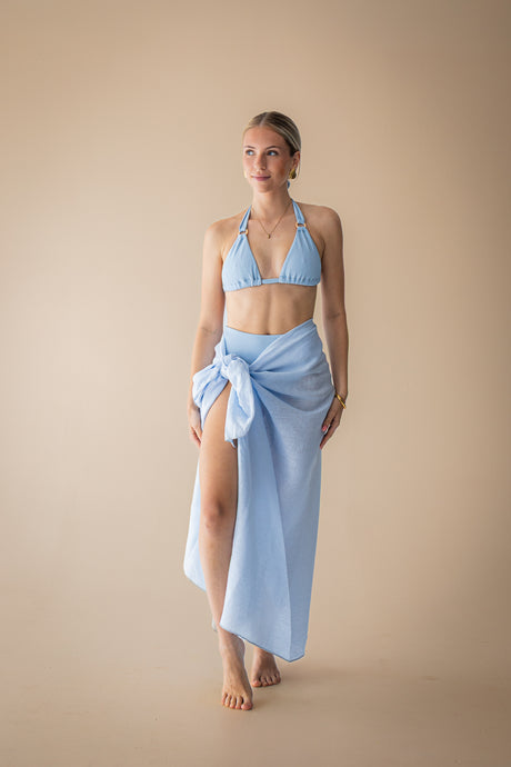 Linen Maxi Sarong - Azzurro - The Thirties by gk